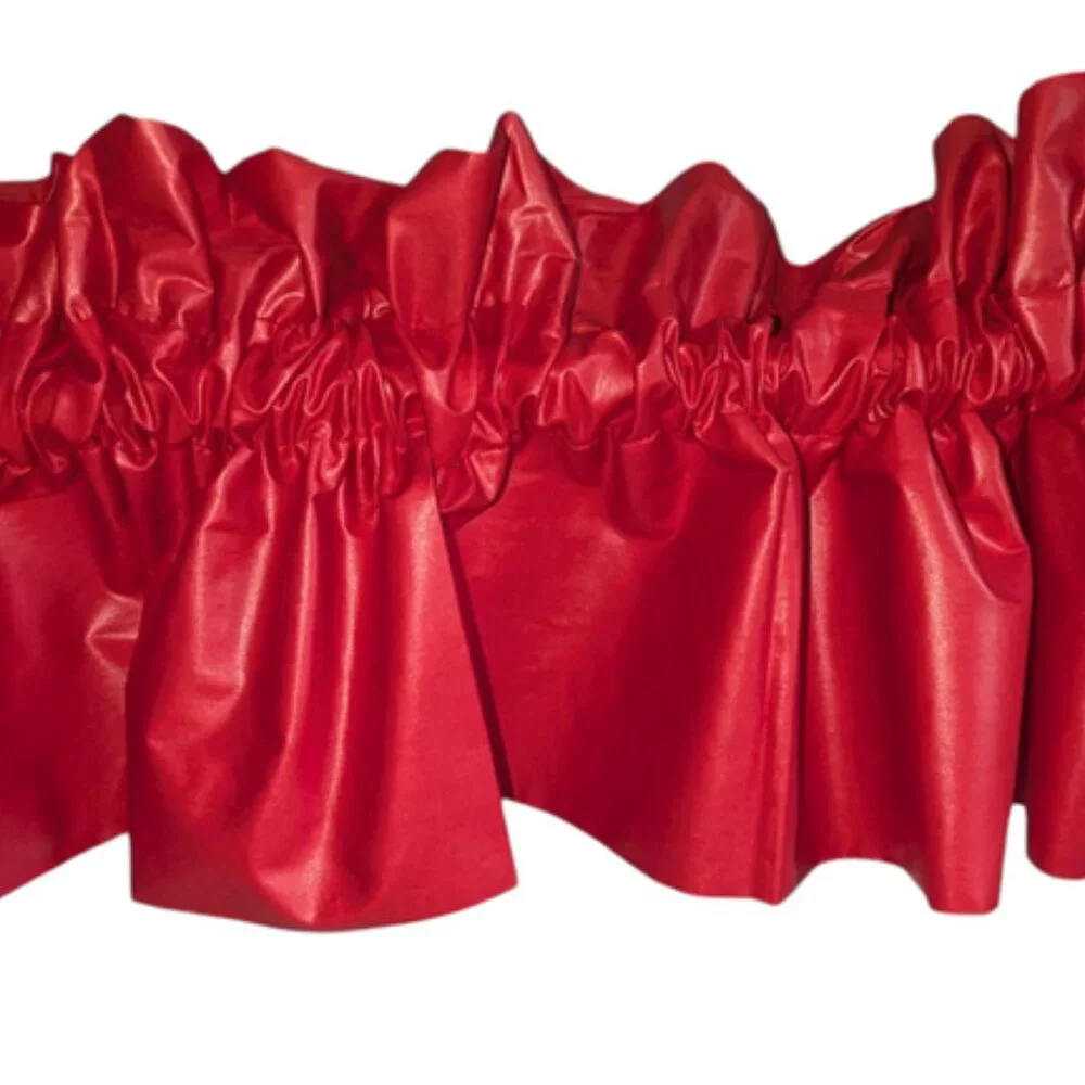 Vintage Shiny Sheen Solid Puff Balloon Valance Drape Drapery Window Curtain 80